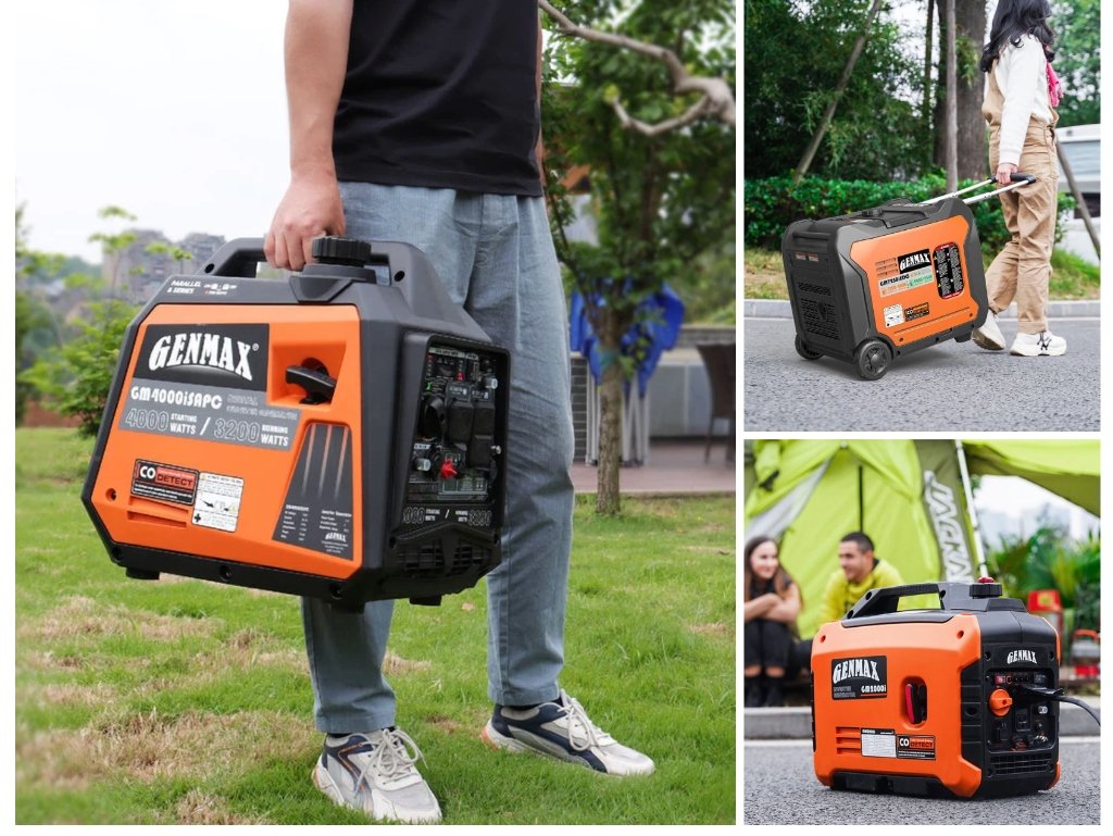 Genmax Inverter Generators in Real Life: Jobsite Carry, Luggage Rolling, Camping Tent