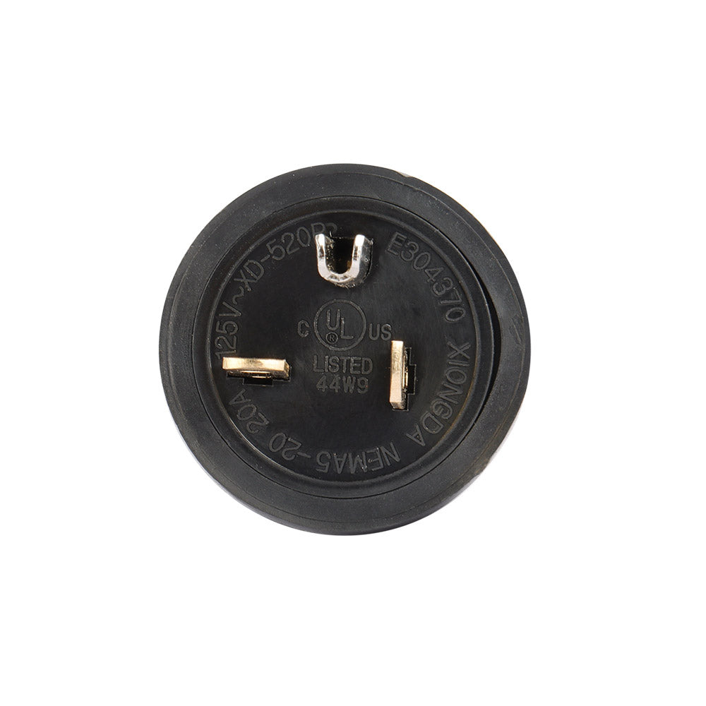 GENMAX NEMA 6-20P Straight Blade Replacement Plug Connector, Male Extension Cord Ends, 20 Amp, 250 Volt, 2 Pole, 3 Wire Grounding, Industrial Grade, Heavy Duty, UL Listed, Black (Pack of 1)