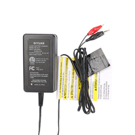 SIYUAN 12 Volt 2 Amp output Class 2 Battery Charger EC12 for GENMAX Generator GM5500i GM6000XiE GM7250iEDC GM9000iE GM9000iED GM9000iEDC GM12000ED  Various Models UL & CSA Listed Power Cord