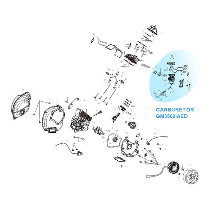 GENMAX Carburetor for 145cc GM3500iAED Dual Fuel Inverter Generator Engines