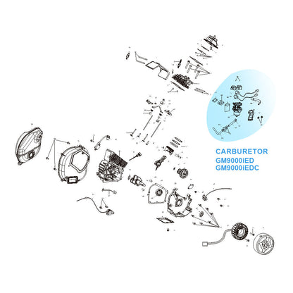 GENMAX Carburetor for 458cc GM9000iED & GM9000iEDC Dual Fuel Inverter Generator Engines