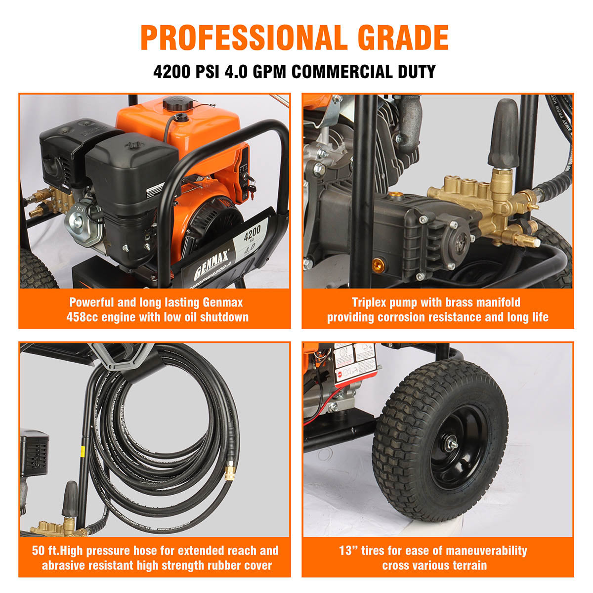 GMGPW4200-A 4200 PSI Gas Pressure Washer