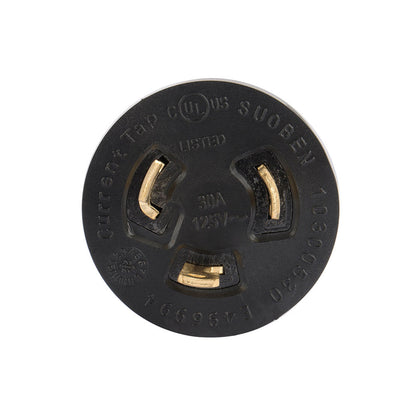 GENMAX Inverter Generator RV Power Adapter L5-30P Male to TT-30R Female 125 VAC 30 Amp - Electrical Cord Plug Converter (Black Rubber) (L5-30P to TT-30R) UL Listed